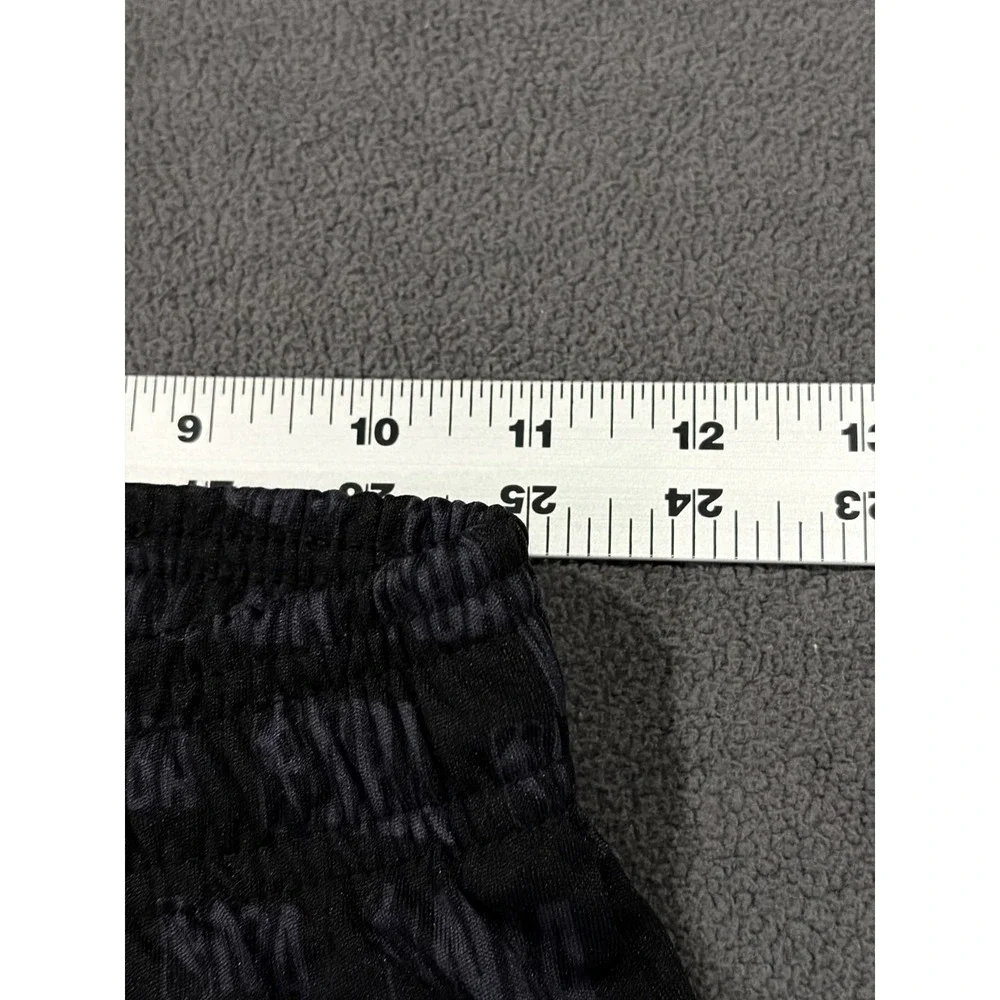 NBA Basketball Shorts Boys L (14-16) Gray Black Logo Allover Print Drawstring